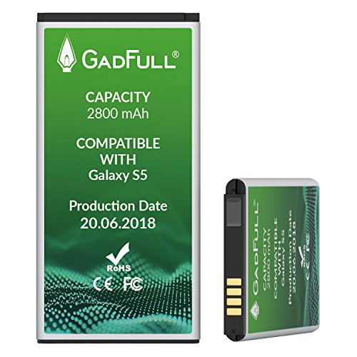 GadFull Batterie pour Samsung Galaxy S5   Date de Production est 2018   correspond    l   EB-BG900BBE EB-BG900 Lithium-Ionen-batterie d   origine du m