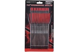 ELONG OUTDOOR 7,5" R9 Armbrustschrauben Carbonpfeile mit mit 2" Flügeln für Zielbogenschießen (12er Pack)