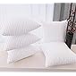 Cloth Fusion Microfiber Satin Striped Square Small Cushion Filler, (12x12) Inches, White- Pack of 5
