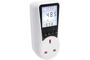 ANGOZO Power Meter Electricity Usage Monitor,7 Monitoring Modes Energy Monitor Plug,Electricity Bill Monito,Power Monitors with Backlight LCD Display,Overload Protection Energy Meter Socket
