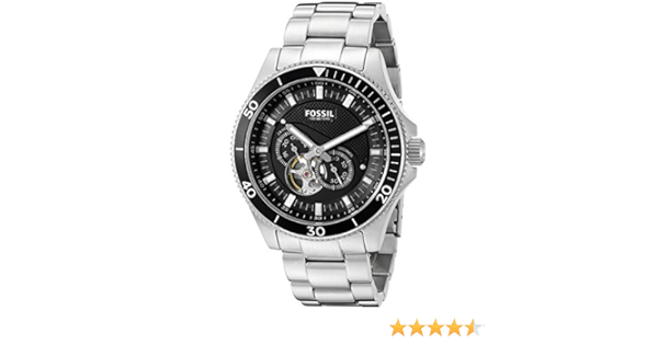 Fossil Men's ME3090 Analog Display Automatic Self Wind Silver Watch :  Amazon.co.uk: Watches