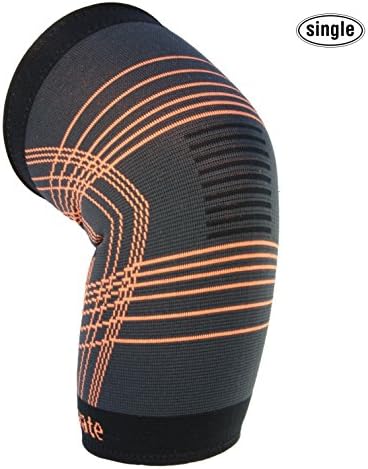 Actervate compression knee sleeve brace | men &amp; women | Linear | support protection for sport, running, basketball hiking &amp; crossfit wraps for yoga. Orthopedic arthritis knee relief (Orange, Small)