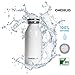 Produktbild Trinkflasche Edelstahl klein weiß | ONESOLID® | Sportflasche | Wasserflasche | Thermosflasche | Isolierflasche | Doppelwandig | Vakuum | Milchflasche | Retro | Design | Ideal für Sport, Fitness, Outdoor, Alltag, Freizeit, Büro | ökologisch einwandfrei | schadstofffrei ohne Weichmacher und Kunststoffe | gesunder Trinkgenuss | ohne BPA | 350 ml