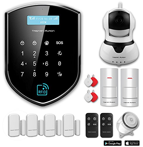 Preisvergleich Produktbild Tristan Auron Shield Watcher Kit IV Alarmanlage fürs Haus, Bewegungsmelder, Überwachungskamera, Wlan, Handy App, RFID, GSM, Funk, Smart Home, drahtlos, Wifi, SMS und Anruf, Sicherheit