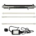 Realgoal 25W Ultraviolet Water Disinfection System Stainless Steel 304 UV Sterilizer 6GPM Ultra Violet Light Water Filter Purifier,LED & Sound Alarming Ballast,Add Extra 1 pcs UV Lamp