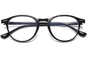 Dollger Blaulichtfilter Brille Computerbrille ohne sehstärke Anti-Blaulicht Klassische Rund Frame Gaming Brille für Damen Herren Schwarz