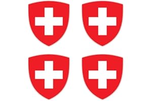 HAVATI Adesivi: 75 mm, 4 pezzi – Stemma – Svizzera – CH – per auto, laptop e altro ancora