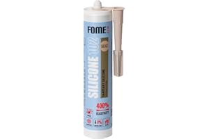 FOME FLEX Silicone Beige pour Salle de Bain [310 ml] – Colmatage en Silicone Imperméable Professionnel pour Sanitaires – Colmatage Beige pour Joints de Salle de Bain, Rigoles et Fenêtres.