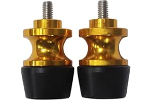 LongGreat CNC Aluminium Ständeraufnahme Bobbins 2 stücke 6mm Motorrad Schwinge Sliders Spulen Schwinge Ständer Schraube Für Aprilia RS660 RSV4 Tuono660 SR50 SX125 RS125 Tuono v4 RS4 125 (Gold)