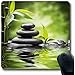 Produktbild Schreibtischunterlage,Schwarz Grün Spa Zen Basalt Steine   Bambus Aromatherapie Natur Garten Rock Ayurveda Balance Massage Rutschfeste Gaming Mouse Pad Gummimatte, 18X22Cm