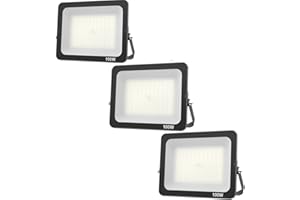 JBdusn 100W Faretto led da Esterno 3 Pezzi, Potenti 6500K Faretti Led Lampada Esterni Super Luminoso Proiettore LED, Faro LED Impermeabile IP66 Luce di Sicurezza per Giardino, Garage, Parcheggio