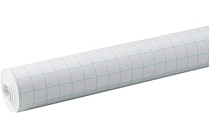 Pacon 0077810 Papiergitter-Rolle mit 2,5 cm Raster-Lineal, 86 cm x 60 m, Weiß