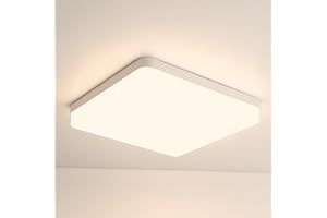 ONEGlobal MASLED 36W-3240LM Square Slim Flush Mount LED Ceiling Light | 4000K-Natural White, 250W Equivallent, Covers 25-30m2 Ideal For Bedroom, Living Room, Bathroom, Kitchen, W:23cmxH:4cm (ML-PL2)