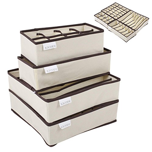 BH Unterwäsche Socken Krawatten Dessous Aufbewahrungsbox Organizer Schrank Schubladen 4 Stück - 2
