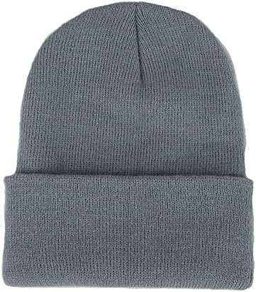 CANCA Unisex Cuff Warm Winter Hat Knit Plain Skull Beanie Toboggan Knit Hat/Cap -  Grey -