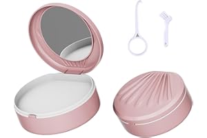 Tcdwla Caja Ferula Dental,Funda Invisalign,Ortodoncia, Viene con Herramienta de Extracción de Frenos,Cepillo de Dientes para Dientes Postizos,Fundas Dentales,Ferula Dental(Rosa)