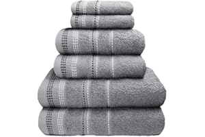 RAPPORT HOME Luxury Berkley Bathroom 6 Piece Bath Set Silver,0.1 x 0.1 cm