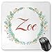 Produktbild BGLKCS Zoe Mauspads Mouse Pad, Blossoming Nature Design Foliage Leaves Silhouette Baby Girl Name Arrangement Wreath, Standard Size Rectangle Non-Slip Rubber Mousepad, Multicolor