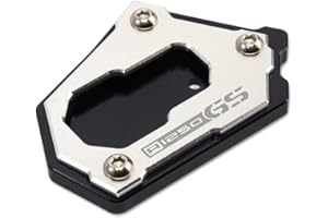 LongGreat CNC Aluminium Motorrad BM&W Seitenständer Vergrößern Unterstützung Fuß-Verbreiterung Ständer Platte für R1200GS/R1250GS/F750GS/F850GS ADV LC/Rallye HP (Silber-,R1250GS)