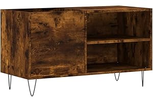 vidaXL Mobile Porta Dischi Rovere Fumo 85x38x48 cm Legno Multistrato