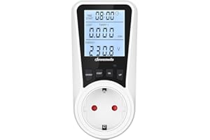 DEWENWILS Medidor de Consumo de Energía, Medidor de Monitoreo de Energía de Doble Tarifa, con Pantalla LCD Retroiluminada, 7 Modos Medidor de Consumo Eléctrico con Protección contra Sobrecarga, 3680W