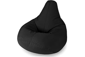 Beautiful Beanbags Highback Beanbag for Kids Indoor or Outdoor Bean Bag for Children - Water Resistant - Kids Lounge Chair - Home or Garden Bean Bags 35 Inches - Manufactured in UK - Black