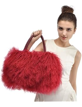 Handtasche aus Fell - Damen Mode Winter Umhängetasche aus Pelz HoBo Bag