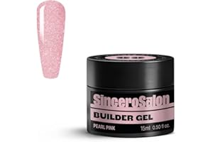 Sincero Salon - Gel Costruttore per Unghie Alta Densita - Pearl Pink - Senza TPO - Autolivellante - Non Acido Builder Gel Ricostruzione Unghie Professionale - UV LED - 15ml
