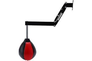 ‎HEARTHXY Hearthxy Punchingball Geschwindigkeitsball Leder Speedball Boxbirne Drehkugellagerung Stanzen Boxbirne Profi Punchingbälle Hängend Trainingsgeräte für Gym MMA Boxen Sport