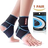 Ankle Support 1 Pair, Adjustable Ankle Support Brace for Women/Men/Kids, Elastic Compression Ankle Strap, Lace Up Ankle Brace Support for Sprained Ankle, Achilles Tendon, Sports, Running by Dualeco