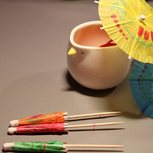 OUNONA 150pcs Cocktailschirmchen in verschiedenen Farben - 5