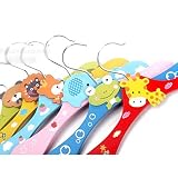 Foxnovo 10ST Baby Cartoon hölzerne Kleidung Hose Hook Kleiderbügel (Zufallsmuster) - 3