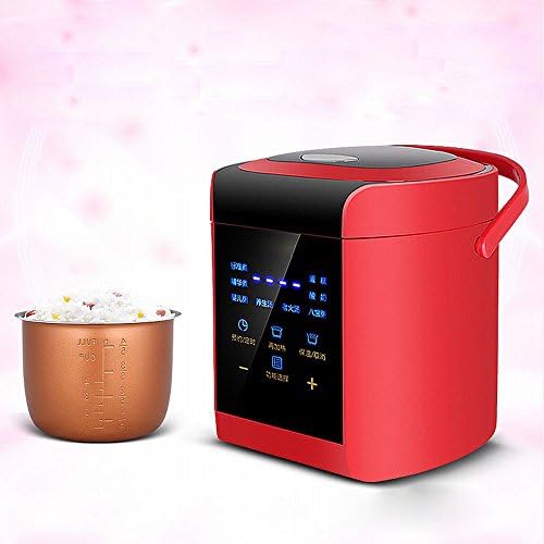 D Electric pot Multi-Functional 1-2-3-4 Small Rice Cooker Intelligent Appointment Mini Rice Cooker 2.5 Liters,Red