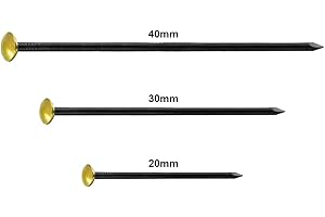 FD-WORKSTUFF 30 gwoździ | czarne | różne rozmiary | po 10 x 20 mm / 30 mm / 40 mm | stalowe gwoździe do obrazu | gwoździe do obrazów