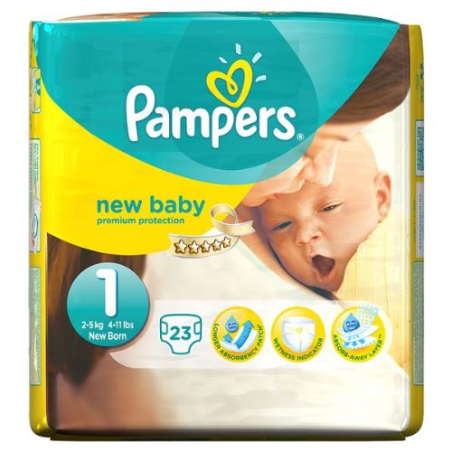 Pampers New Baby Size 1 Carry Pack 23 Nappies Per Pack 2 x 23ct