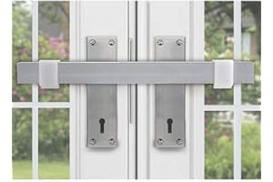 CYCLAIRE French Door Lock, Strong Extra Security for French Doors and a Visible Deterrent to Would be burglars. Locks The Handles. Patio Door Lock.