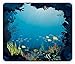 Produktbild WYICPLO Ocean Mouse Pad, Topical Underwater Cave Fishes Swimming Marine Coral Reefs Exotic Aquatic Beauty Image, Standard Size Rectangle Non-Slip Rubber Mousepad, Dark Blue