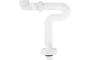 KITNELW Sifón Lavabo Flexible 1 1/4" Piezas de Fontanería para Lavabo de Baño Sifon Cocina Fregadero, Extensible de 380-930 mm