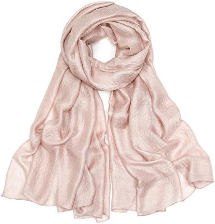 Superora Women's Long & Large Silky Scarf Glossy Plain Solid Colour Stole Shawl Wrap