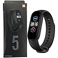 M5 Band Smart Bracelet Wristband Waterproof Sport Smart Watch Fitness Tracker Watch with Heart Rate Monitor Smart Watch with Message Reminder and Step Counter with Blood Pressure Monitor (Black)