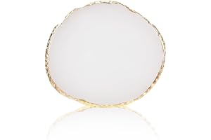 Ouligay Maniküre Gemalt Palette Nail Art Palette Kunstharz Nagelkunst Nail Art Make Up Paletten Nagelmalerei Display Fach Kosmetik Mischwerkzeuge (Weiß)