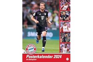 HEYE IN ATHESIA KALENDERVERLAG GMBH FC Bayern München Posterkalender. Wandkalender 2024 mit den besten Spielerfotos des FC Bayern. Toller Kalender für Fußballfans. 34 x 44 cm.