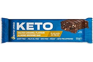 KETO-PRO FUELLED BY FAT Keto-Pro Keto Bars (12 x 50g) | Low Carb Bars - 2g Net Carbs | A Big Bar with an Even Bigger Boost | Salted Caramel Flavoured Keto Food Bar | Low Carb Protein Snacks