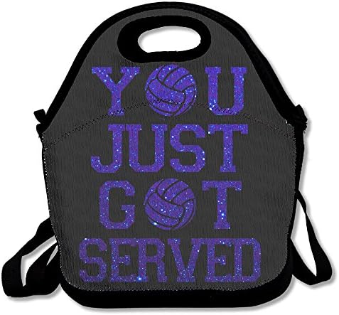 You Just Got Servedd Blue Volleyball Lunch Bag Tote Handbag Lunchbox For School Work Outdoor