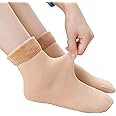 MISS HAPPY FEET Fur Socks for Beautiful Women.Pretty Thermal Cashmere Boots Socks(Best Buy)(Nude,1 Pair)