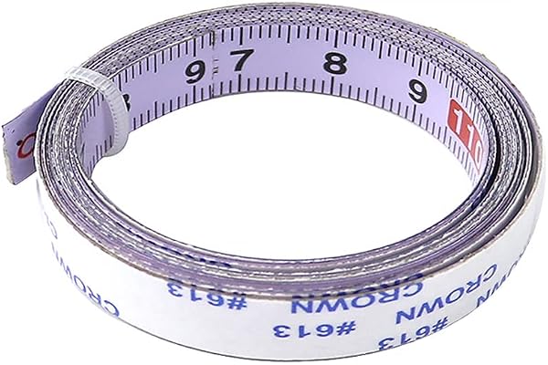 Règle auto-adhésive avec système métrique en acier inoxydable, mètre à ruban avec lecture de droite à gauche, 0-5 m pour scies, rails en T, outils de travail du bois (blanc)