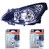 H7 Osram Original Line Scheinwerfer links Corsa D Bj. 06-10 3/5-Türig schwarz Valeo H7+H1