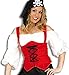 Produktbild Damenkostüm Damentop "Rosana" Farbe rot Mieder-Oberteil/ Korsage mit schwarzen Bändern Figurformend passt perfekt zu diversen Kostümen z.B. Piratin (36)