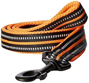 Petsup Padded 3M Reflective Dog Leash - 2.5Cm Wide 110Cm Long, Orange