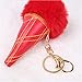 Produktbild OSYARD Schlüsselanhänger,Keychain,Eiscreme Kunstfell Ball Schlüsselbund Rucksäcke Handtaschen Tasche Anhänger Damen Dekor Zubehör Plüsch Autoschlüssel Ring Schlüsselringe Keyring